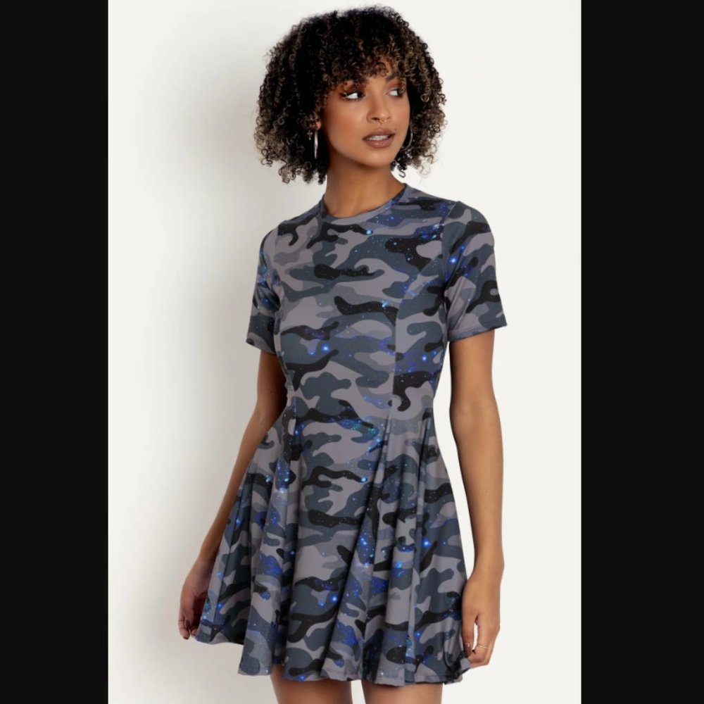 NWOT - never worn - Blackmilk Galaxy Camo Evil Tee Dress - sz S